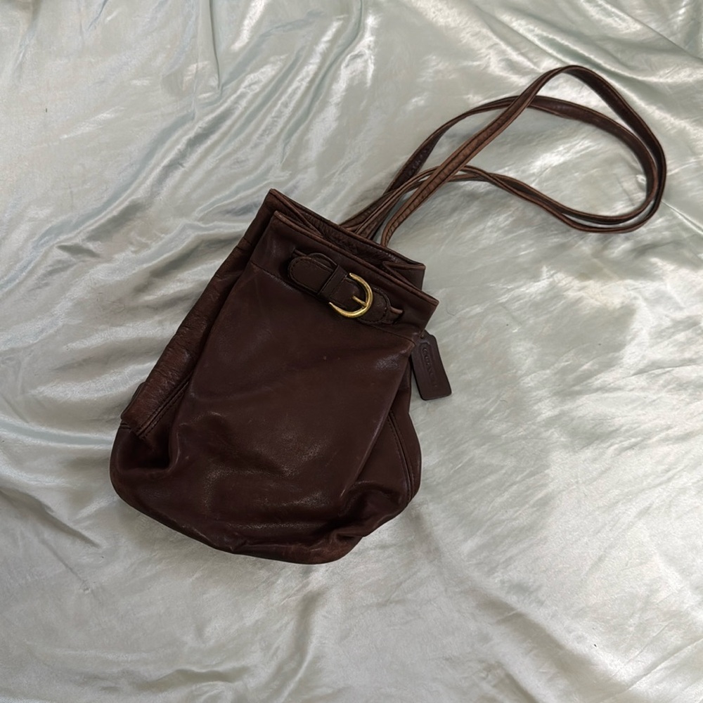 Brown Leather Vintage Coach Cornelia Backpack Sling Bag
